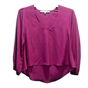 Lovers and Friends V Neck Fairy Long Sleeve Hi Low Hem Blouse Womens SZ Small